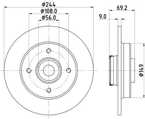 HELLA PAGID 8DD 355 132-161 Brake Disc