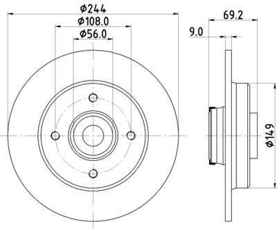Brake Disc HELLA PAGID 8DD 355 132-161