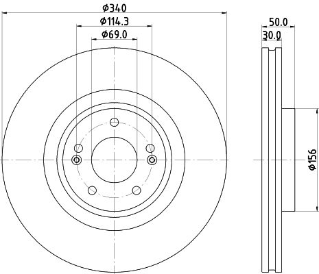 HELLA PAGID 8DD 355 134-871 Brake Disc