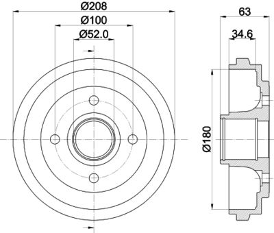 Brake Drum HELLA PAGID 8DT 355 300-381