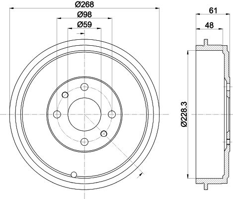 HELLA PAGID 8DT 355 301-091 Brake Drum