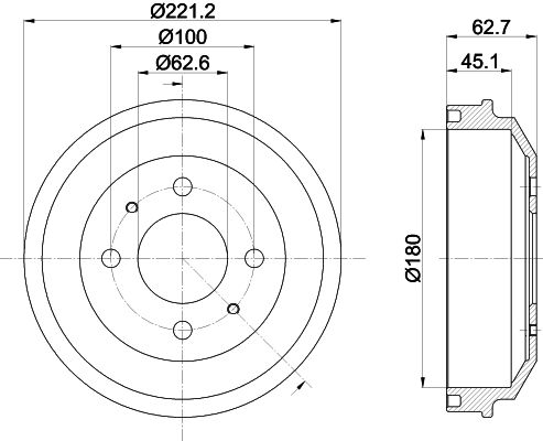 HELLA PAGID 8DT 355 302-681 Brake Drum
