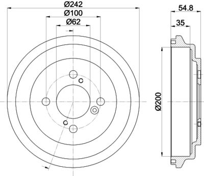 Brake Drum HELLA PAGID 8DT 355 303-291