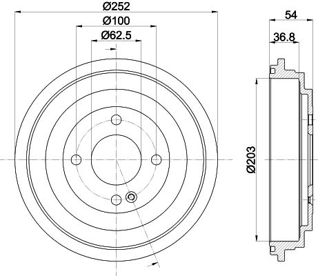 HELLA PAGID 8DT 355 303-301 Brake Drum
