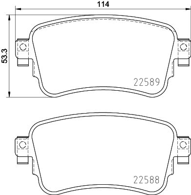 Brake Pad Set, disc brake HELLA 8DB 355 037-681