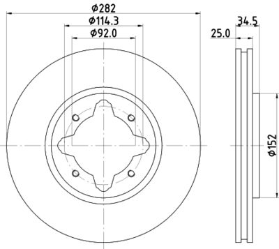 Brake Disc HELLA 8DD 355 104-971