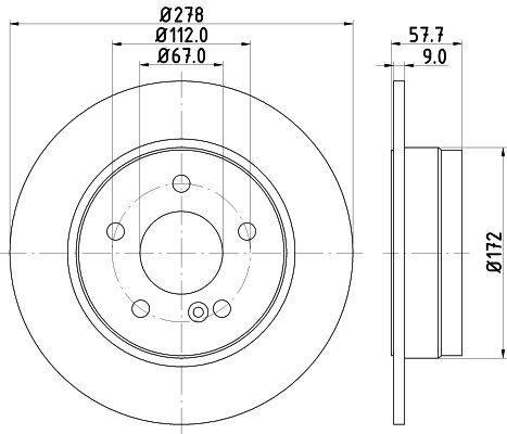 HELLA 8DD 355 114-181 Brake Disc