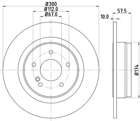 HELLA 8DD 355 114-211 Brake Disc