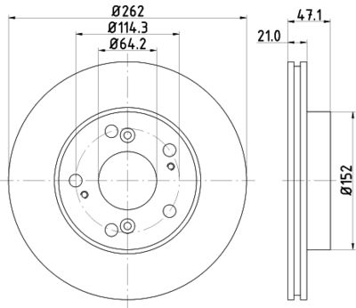 Brake Disc HELLA 8DD 355 115-341