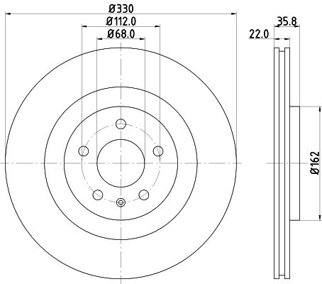 HELLA 8DD 355 118-021 Brake Disc