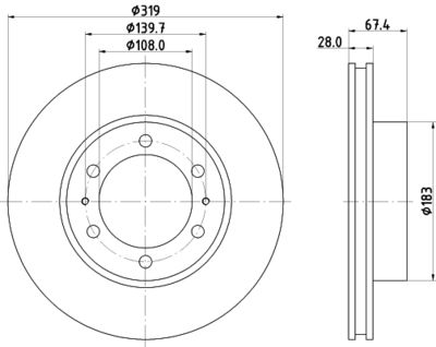 Brake Disc HELLA 8DD 355 126-771