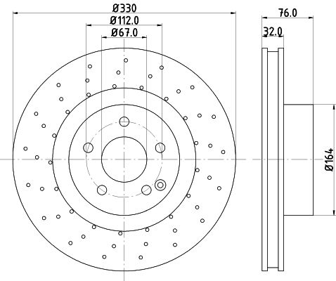 HELLA 8DD 355 127-461 Brake Disc