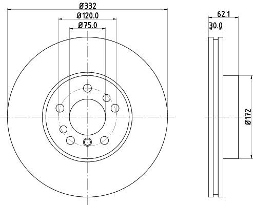 HELLA 8DD 355 127-631 Brake Disc