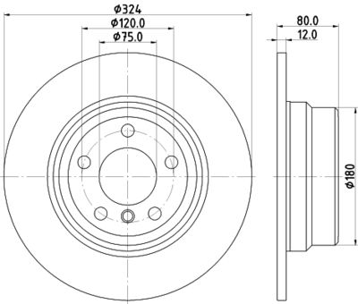Brake Disc HELLA 8DD 355 127-651