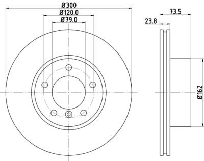 Brake Disc HELLA 8DD 355 128-421