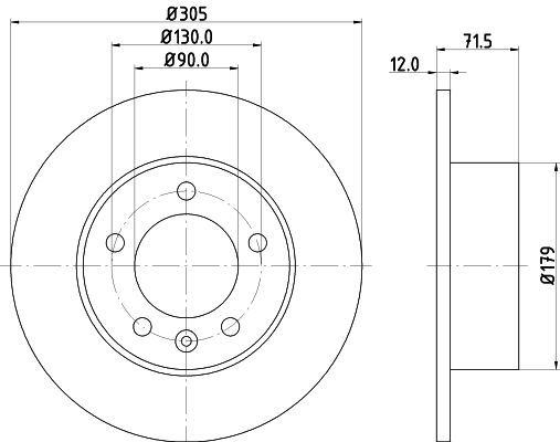 HELLA 8DD 355 129-201 Brake Disc