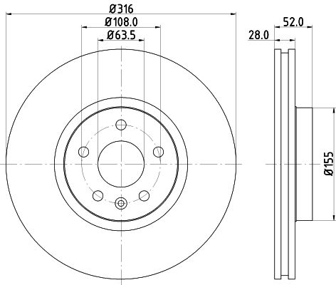 HELLA 8DD 355 129-511 Brake Disc