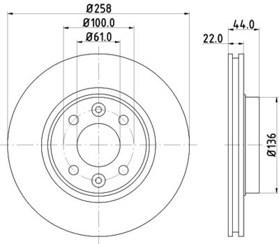 Brake Disc HELLA 8DD 355 129-621
