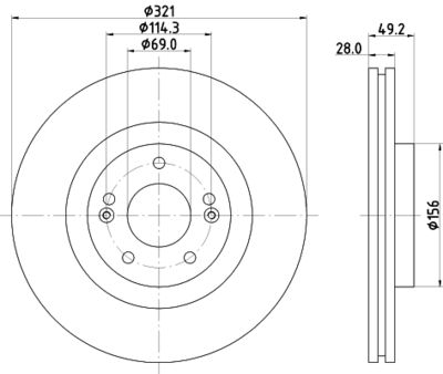 Brake Disc HELLA 8DD 355 131-351