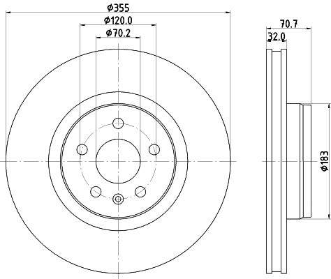HELLA 8DD 355 132-931 Brake Disc