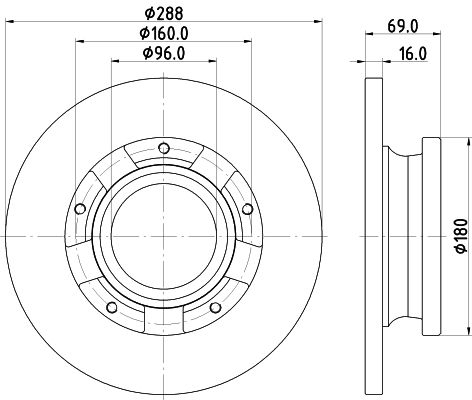 HELLA 8DD 355 133-071 Brake Disc