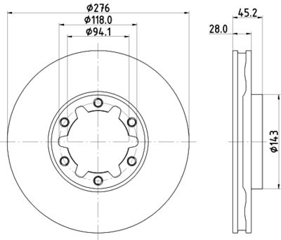 Brake Disc HELLA 8DD 355 134-931