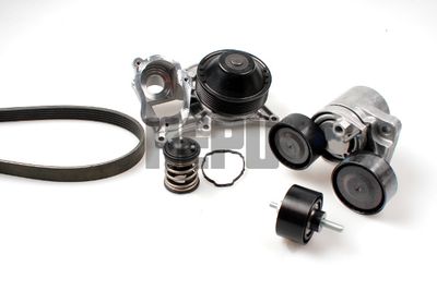 Water Pump + V-Ribbed Belt Kit HEPU PK04240TH