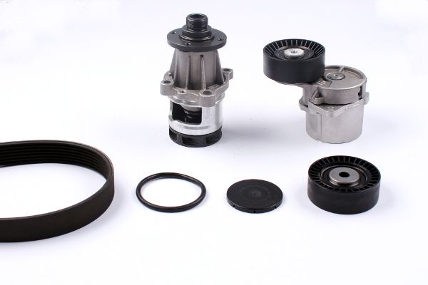 HEPU PK04700 Water Pump + V-Ribbed Belt Kit