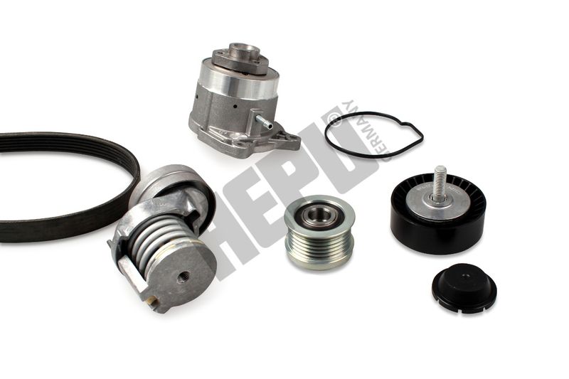 HEPU PK06560 Water Pump + V-Ribbed Belt Kit