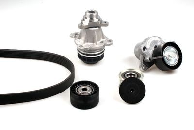 Water Pump + V-Ribbed Belt Kit HEPU PK09072
