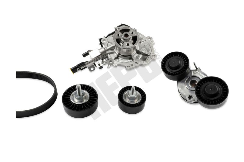 HEPU PK26810 Water Pump + V-Ribbed Belt Kit