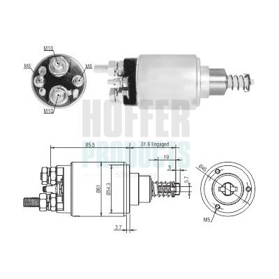 HOFFER 46275 Solenoid Switch, starter