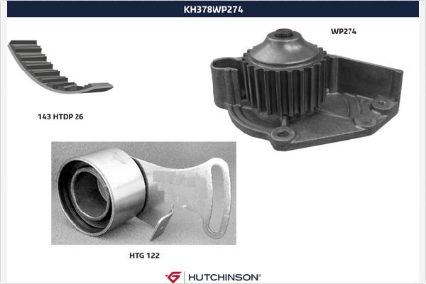 HUTCHINSON KH 378WP274 Water Pump & Timing Belt Kit