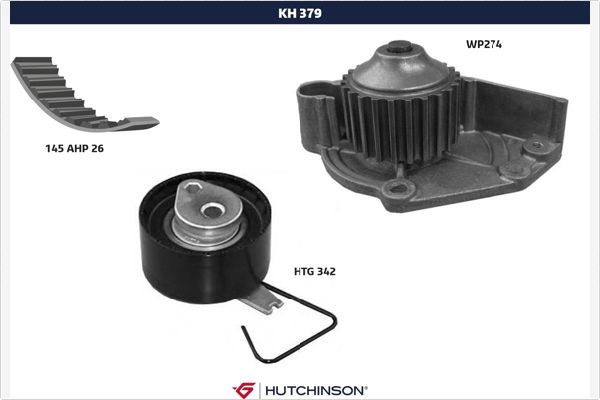 HUTCHINSON KH 379WP274 Water Pump & Timing Belt Kit