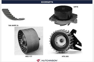 Water Pump & Timing Belt Kit HUTCHINSON KH 399WP76