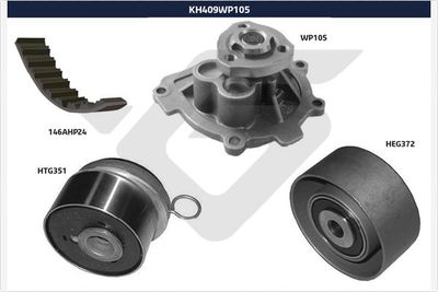 Water Pump & Timing Belt Kit HUTCHINSON KH 409WP105