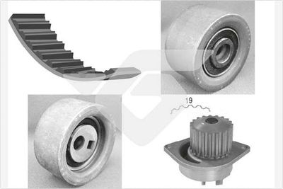 Water Pump & Timing Belt Kit HUTCHINSON KH 79WP37