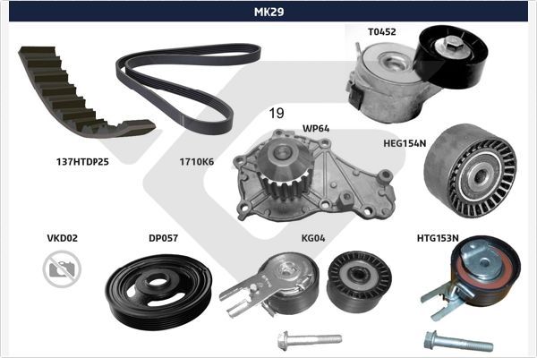 HUTCHINSON MK29 V-Ribbed Belt Set