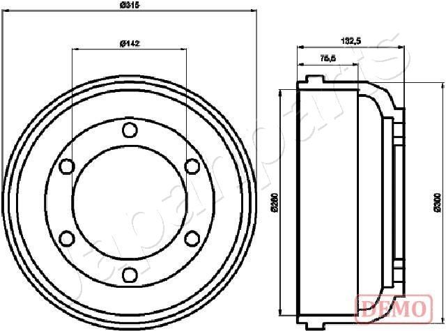 JAPANPARTS TA-0317C Brake Drum