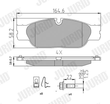 JURID 573023J Brake Pad Set, disc brake