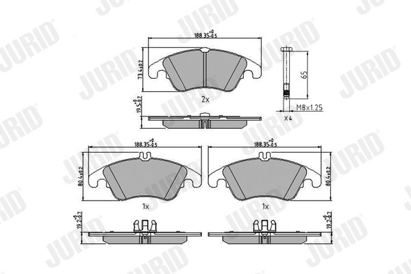 JURID 573291J Brake Pad Set, disc brake