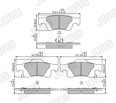 JURID 573860J Brake Pad Set, disc brake