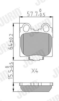 Brake Pad Set, disc brake JURID 573915J