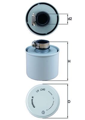 KNECHT LX 1245 Air Filter, compressor intake