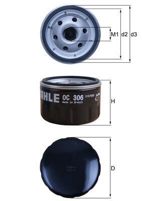 Oil Filter KNECHT OC 306