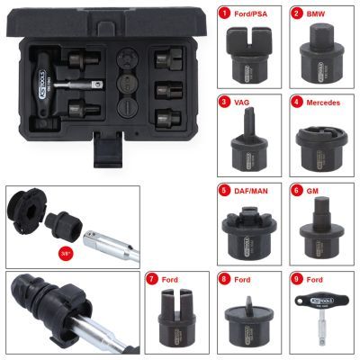 KS TOOLS 150.1040 Set of Socket Wrench Inserts, oil drain plug