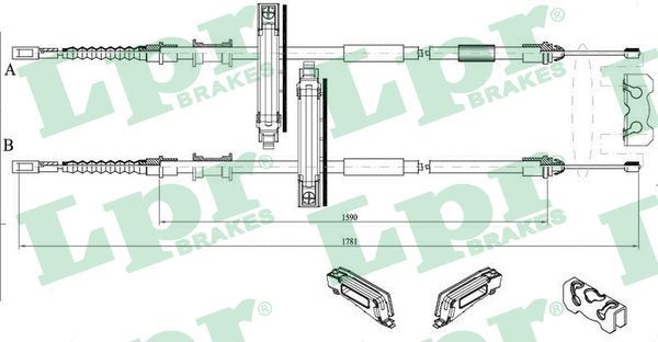 LPR C0226B Cable Pull, parking brake