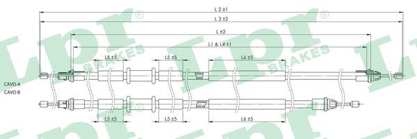 LPR C0249B Cable Pull, parking brake