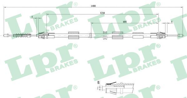 LPR C0266B Cable Pull, parking brake