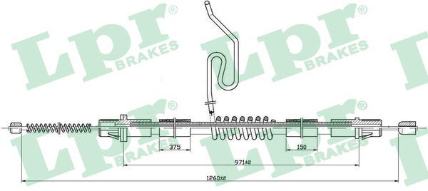 LPR C0288B Cable Pull, parking brake